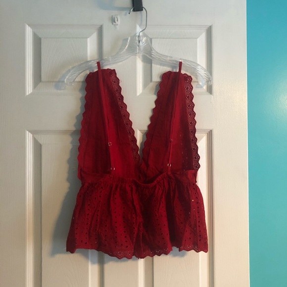 Shein Eyelet Embroidered Flounce Cami Top - Picture 2 of 4